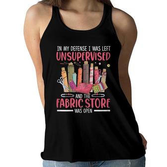 Quilter In My Defense I Was Left Unsupervised Quilting Women Flowy Tank - Seseable
