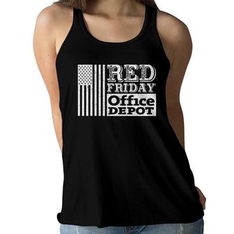 Red Friday Office Depot Veteran 2022 White Design Women Flowy Tank - Seseable