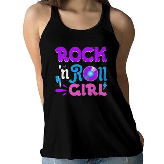 Rock N Roll Girl Retro 80S 90S Themed Party Music Women Flowy Tank | Mazezy