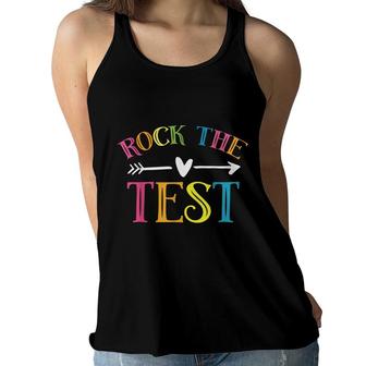 Rock The Test Funny Teacher Test Day Testing Day Student Women Flowy Tank - Seseable