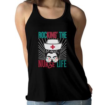 Rocking The Nurse Graphics Lìe Steal Graphics New 2022 Women Flowy Tank - Seseable