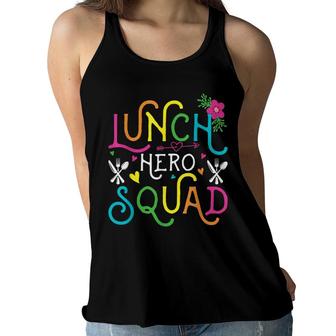 School Lunch Hero Squad Funny Cafeteria Workers Gifts Women Flowy Tank - Seseable