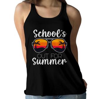 Schools Out For Summer Happy Last Day Of School Teacher Women Flowy Tank - Seseable