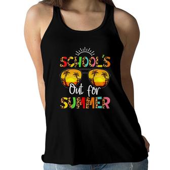Schools Out For Summer Teacher Leopart Last Day Of School Women Flowy Tank - Seseable