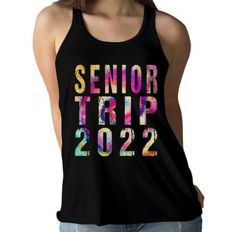 Senior Trip 2022 Vintage Tie Dye Graphic Art Design Women Flowy Tank - Seseable