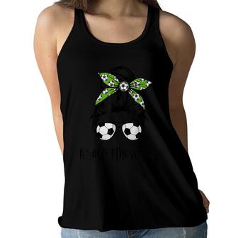 Soccer Mawmaw Life Messy Bun Hair Soccer Lover Mothers Day Women Flowy Tank - Seseable