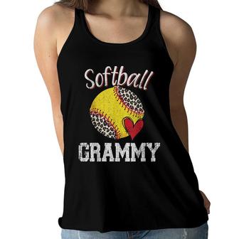 Softball Grammy Leopard Ball Funny Mothers Day Women Flowy Tank - Seseable