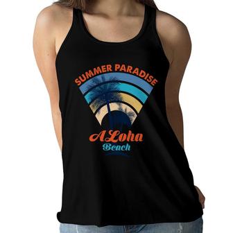 Summer Paradise Beach Retro Sunset Great Women Flowy Tank | Seseable CA
