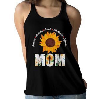 Sunflower Mom Nurturer Protector Friend Cute Mothers Day Women Flowy Tank - Seseable