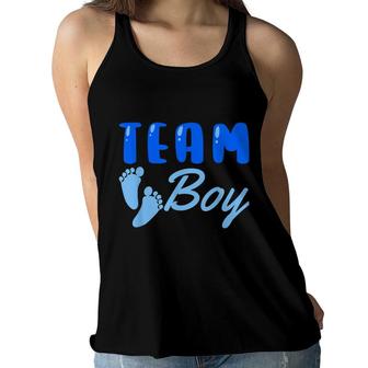 Team Boy Gender Reveal Party Baby Shower Family Matching Women Flowy Tank - Seseable