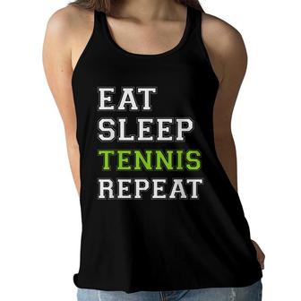 Tennis Eat Sleep Tennis Repeat Tennis Player Women Flowy Tank | Seseable CA