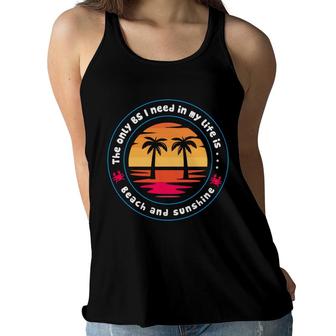 The Only I Need In My Life Is Beach Retro Sunset Summer Women Flowy Tank - Seseable