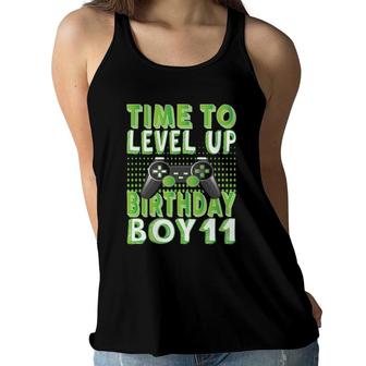 Time To Level Up Birthday Boy 11 Years Old Video Game Lover Women Flowy Tank - Seseable