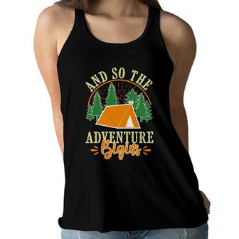 Travel Lover Loves Exploration And So The Adventure Begins Women Flowy Tank - Seseable