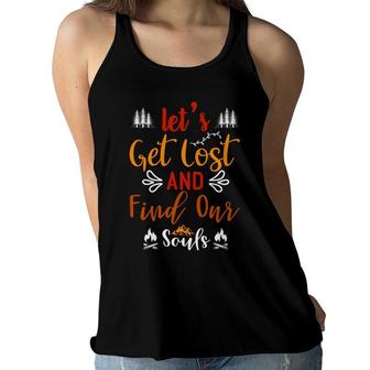 Travel Lover Says Let Us Get Lost And Find Our Souls To Explore Women Flowy Tank - Seseable