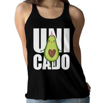 Unicado Funny Avocado Is Walking Happy Women Flowy Tank - Seseable