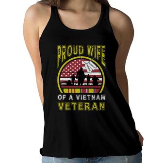 Veteran 2022 Proud Wife Of A Vietnam Veteran Women Flowy Tank - Seseable