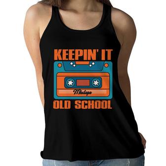 Vintage 80S 90S Keeping It Old School Hip Hop Music Mixtape Women Flowy Tank - Seseable
