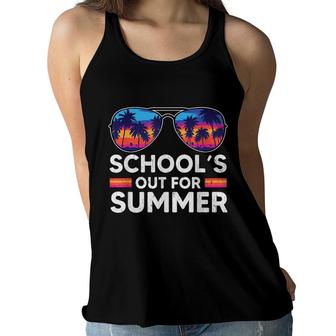Vintage Last Day Of School Schools Out For Summer Teacher Women Flowy Tank - Seseable