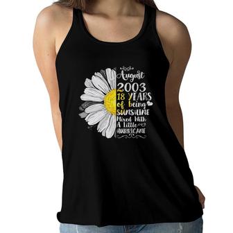 Womens August Girls 2003 18Th Birthday Gifts 18 Years Old Women Flowy Tank - Seseable