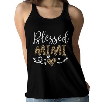 Womens Blessed Mimi Leopard Mothers Day Mom Grandma Women Flowy Tank | Seseable CA