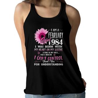 Womens February Girl 1984 38Th Birthday Gift 38 Years Old Women Flowy Tank - Seseable