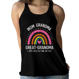 Womens Funny Mom Grandma Great Grandma Funny Mothers Day Rainbow Women Flowy Tank - Seseable