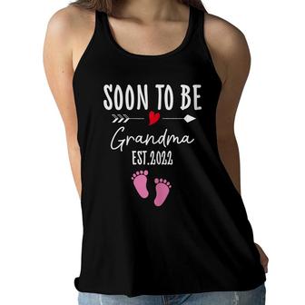 Womens Funny Soon To Be Grandma 2022 Quote Promoted To Grandma Women Flowy Tank - Seseable