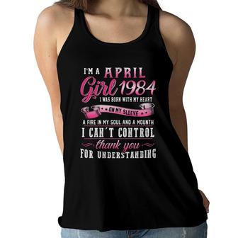 Womens Im A April Girls 1984 38Th Birthday Gift 38 Years Old Women Flowy Tank - Seseable