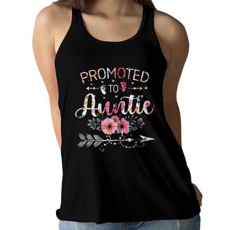 Womens Promoted To Auntie 2022 Funny New Grandma Mothers Day Women Flowy Tank - Seseable