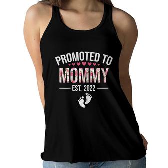 Womens Promoted To Mommy 2022 1St Time Mom New First Mommy 2022 Women Flowy Tank - Seseable