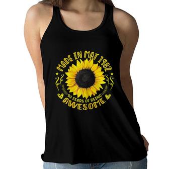 Womens Womens Made In May 1982 40Th Birthday 40 Years Old Sunshine Women Flowy Tank - Seseable