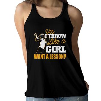 Womens Yes I Throw Like A Girl - Baseball & Softball Gift Women Flowy Tank | Mazezy