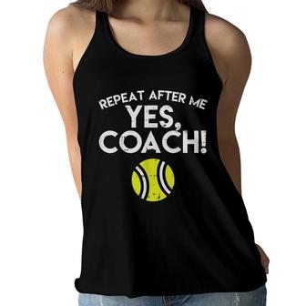 Yes Coach Tennis Funny Sports Player Women Flowy Tank - Seseable