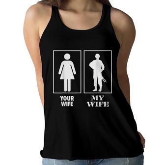 Your Wife My Wife Proud Soldier Officer Military T Women Flowy Tank - Seseable