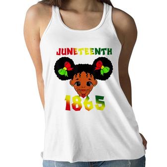 Black Girl Juneteenth 1865 Kids Toddlers Celebration Women Flowy Tank - Seseable