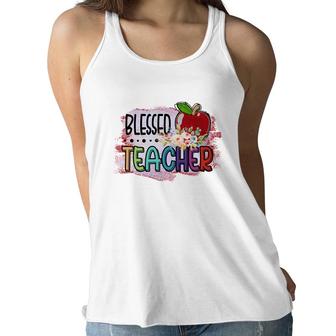 Blessed Teachers Is A Way To Build Confidence In Students Women Flowy Tank - Seseable