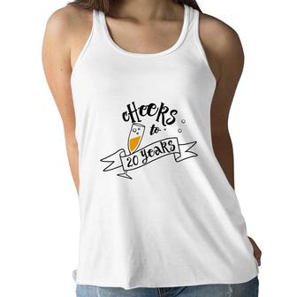Cheers To 20 Years And 20Th Birthday Since I Was Born In 2002 Women Flowy Tank - Seseable