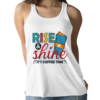 Colorful Rise And Shine It Is Coffee Time New Women Flowy Tank | Seseable CA