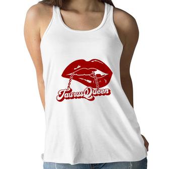 Cool Taurus Queen Design Red Lips Byte The Quote Women Flowy Tank - Seseable