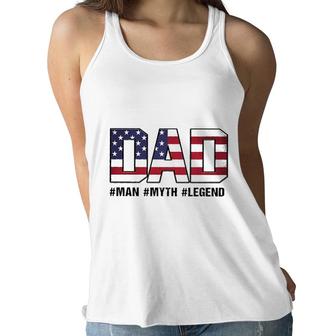 Dad Print USA Flag Impression New Letters Women Flowy Tank - Seseable