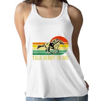 Derby Funny Horse Racing Retro Kentucky Talk To Me Women Flowy Tank - Seseable