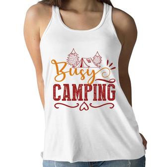 Explore Travel Lovers Always Busy Camping Women Flowy Tank - Seseable
