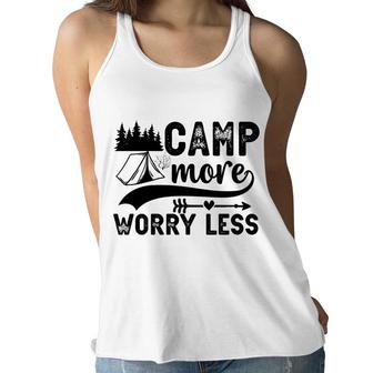 Explore Travel Lovers Camp More Worry Less Women Flowy Tank - Seseable