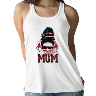 Firefighter Mum Proud Job Design For Mother Women Flowy Tank - Seseable
