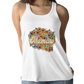Florals Retro Mamaw Flower Vintage Mothers Day Women Flowy Tank - Seseable