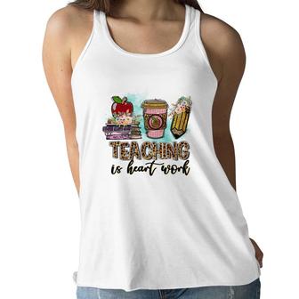 For Every Teacher Teaching Is The Heart Of Work With Knowledge Books Women Flowy Tank - Seseable
