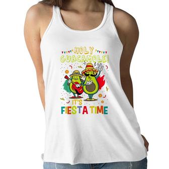 Funny Holy Guacamole Fiesta Time Mexican Food Avocado Women Flowy Tank - Seseable