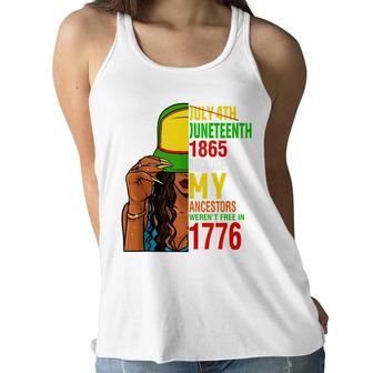 Juneteenth Day Ancestors Free 1776 July 4Th Black African Women Flowy Tank - Seseable
