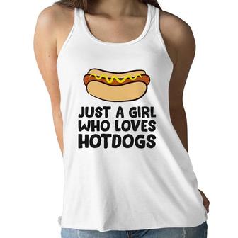 Just A Girl Who Loves Hot Dogs Women Flowy Tank | Mazezy